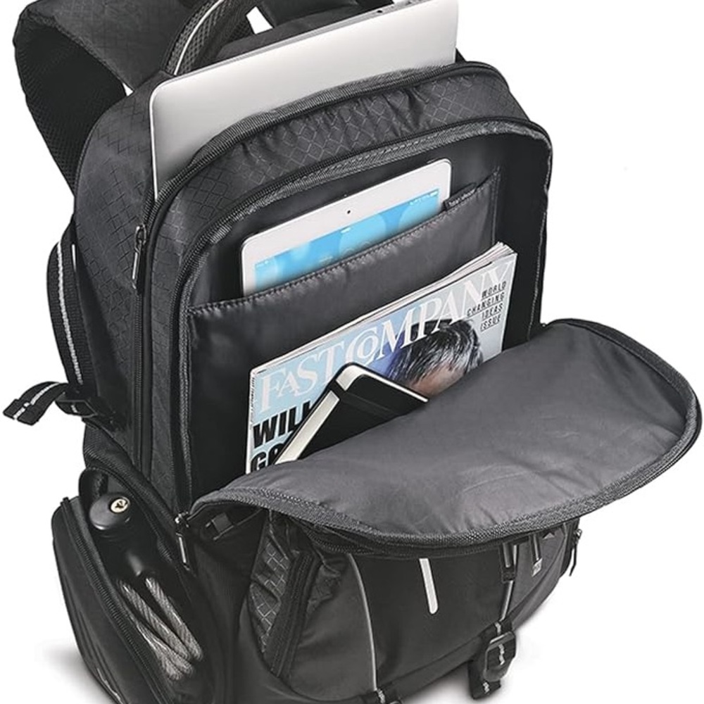 Solo Rival 17.3 Inch Laptop Backpack with Hardshell Side Pockets, Black